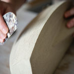 Meghan Downs at work in her studio 2019